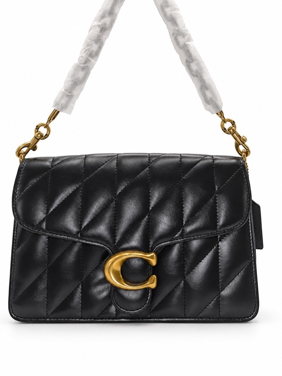 Coach Handbags - Coach Black Quilted Leather Shoulder Bag with Gold C Accent